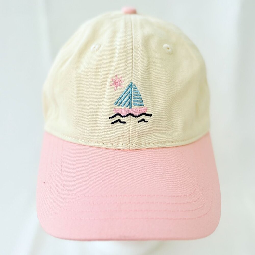 Embroidered Sailboat Frasier Sterling Sport Strapback Baseball Cap Hat